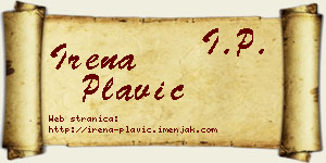 Irena Plavić vizit kartica